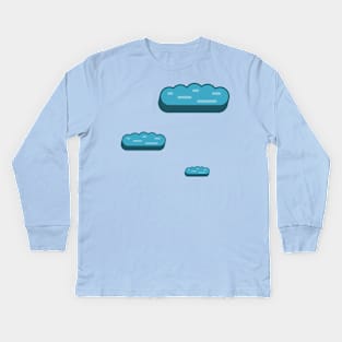 Blue Summer Clouds Kids Long Sleeve T-Shirt